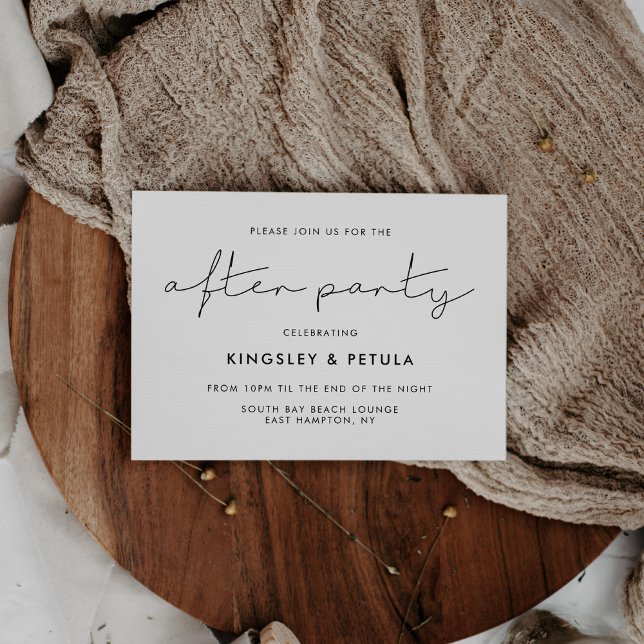 Minimalist handwritten wedding after party invitation (Minimalist handwritten wedding after party invitation)