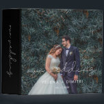 Minimalist handwritten wedding photo album 3 ring binder<br><div class="desc">Keep your most precious wedding day memories in this binder. Fully customizable with your favorite wedding photo,  custom text or message,  and favorite colors.</div>