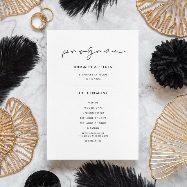Minimalist handwritten wedding program (Creator Uploaded)