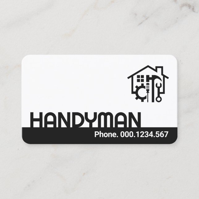 Minimalist HANDYMAN Layer Home Repairs Business Card (Front)