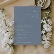 Minimalist Happily Ever After Party Dusty Blue Invitation