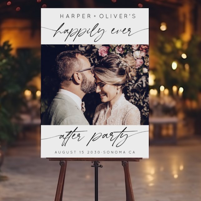 Minimalist Happily Ever After Party Photo Wedding  Foam Board (Creator Uploaded)