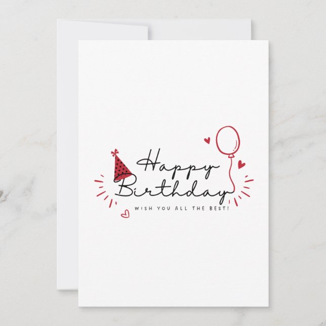 Minimalist Happy Birthday Card  (Front)
