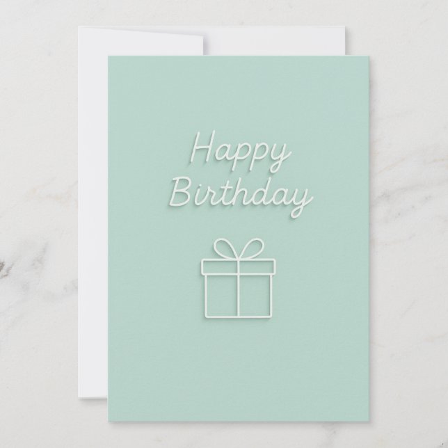 Minimalist Happy Birthday Gift Design (Front)
