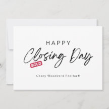 Minimalist Happy Closing Day Card from Realtor