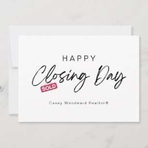 Minimalist Happy Closing Day Card from Realtor
