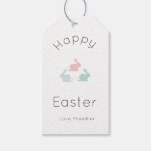 Minimalist Happy Easter Bunny  Gift Tags