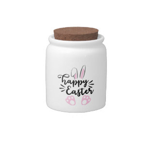 Minimalist Happy Easter Candy Jar