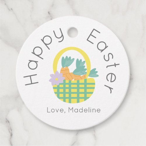 Minimalist Happy Easter Carrot Basket Favor Tags