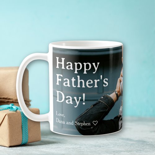 Minimalist Happy Fathers Day Daddy Photo Coffee Mug