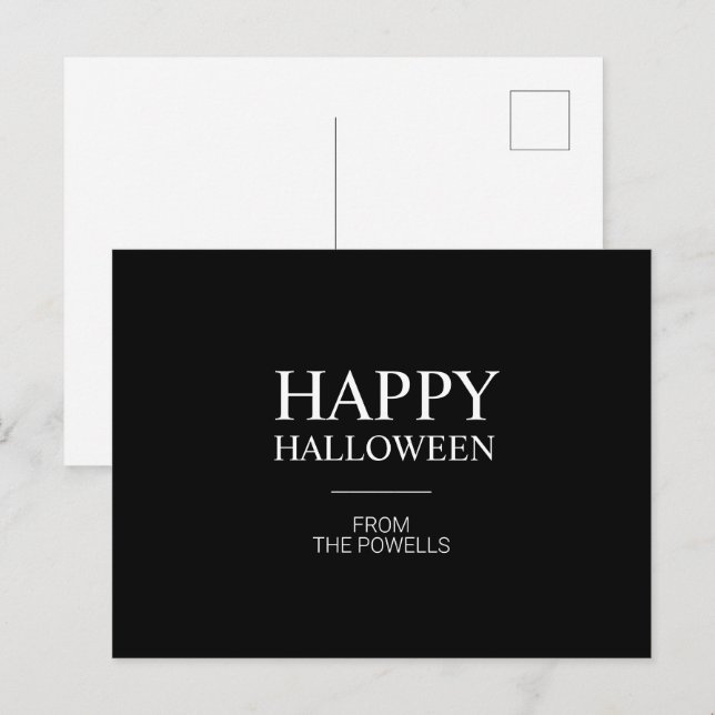 MINIMALIST HAPPY HALLOWEEN POSTCARDS | CLASSIC (Front/Back)