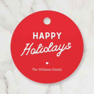 Minimalist ׳Happy Holidays׳ Custom Christmas Favor Tags