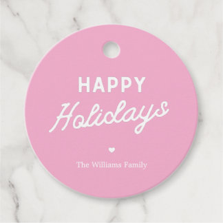 Minimalist ׳Happy Holidays׳ Custom Christmas Favor Tags