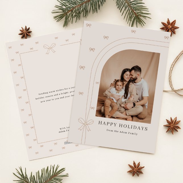 Minimalist Happy Holidays Family Christmas Photo Holiday Card (Creator Uploaded)