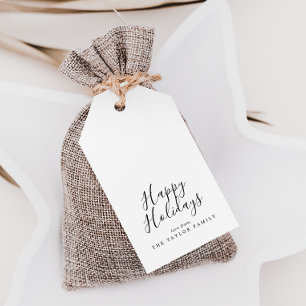 Minimalist Happy Holidays Gift Tags