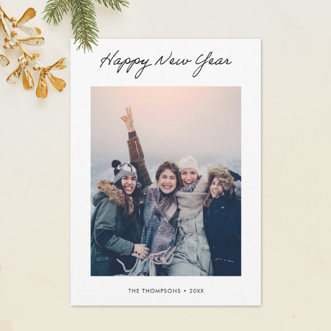 Minimalist Happy New Year Photo Card (Creator Uploaded)