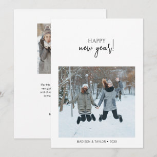 Minimalist Happy New Year Photo Holiday Card