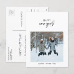 Minimalist Happy New Year Photo Holiday Postcard