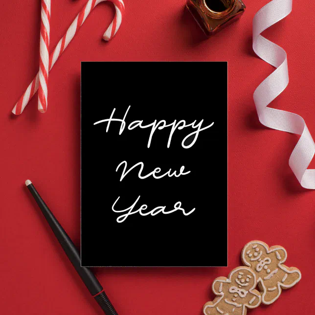 Minimalist Happy New Year Postcard Zazzle