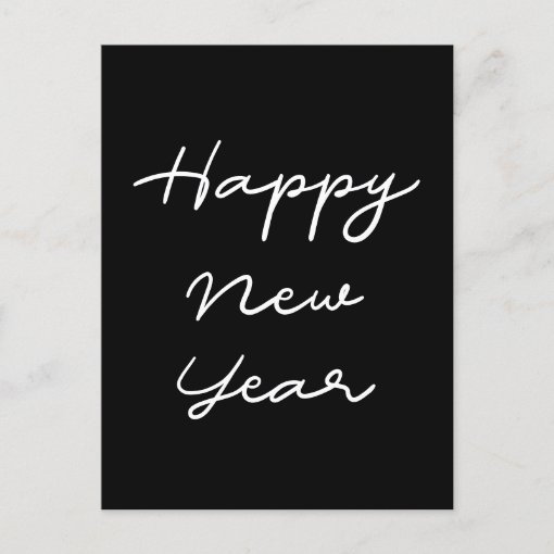 Minimalist Happy New Year Postcard Zazzle