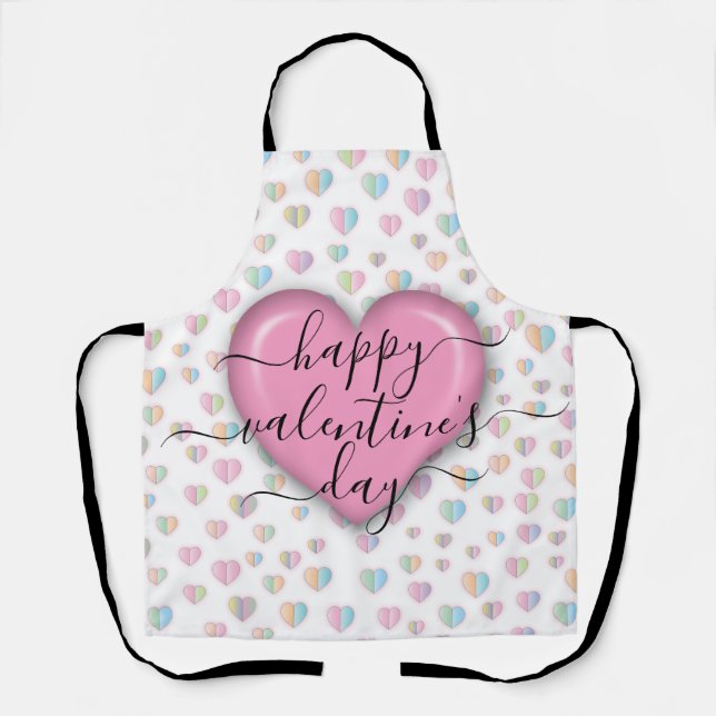 Minimalist Happy Valentine’s Day Apron (Front)