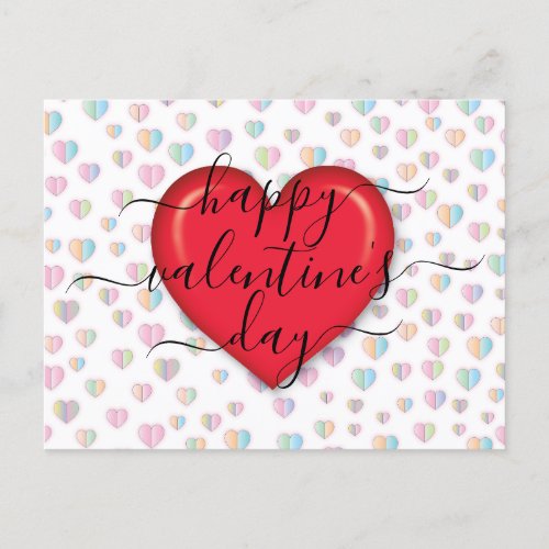 Minimalist Happy Valentineâs Day Holiday Postcard