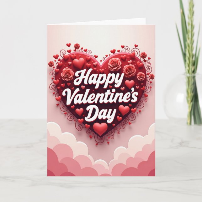 Minimalist Happy Valentines Day Card (Front)