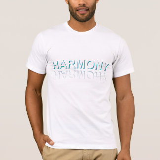 Minimalist HARMONY Text Water Reflection & Shadow T-Shirt