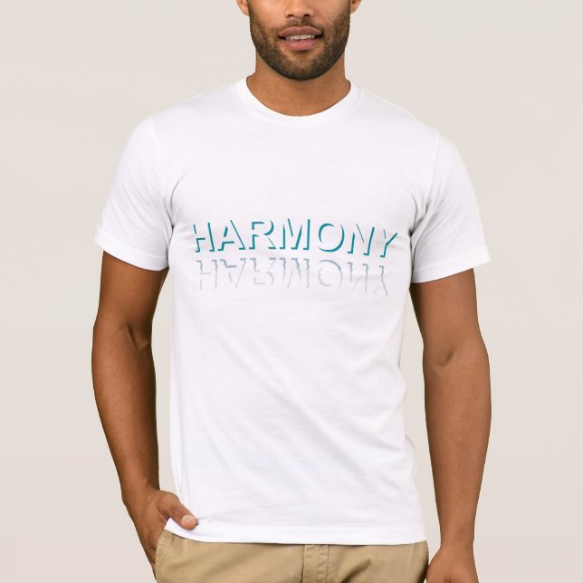 Minimalist HARMONY Text Water Reflection & Shadow  T-Shirt (Front)
