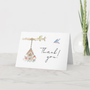 Minimalist Hatching Soon Bird Nest Baby Shower Thank You Card
