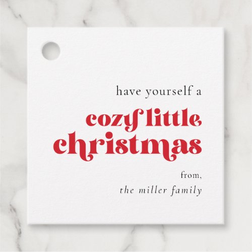 Minimalist Have Yourself A Cozy Little Christmas Favor Tags