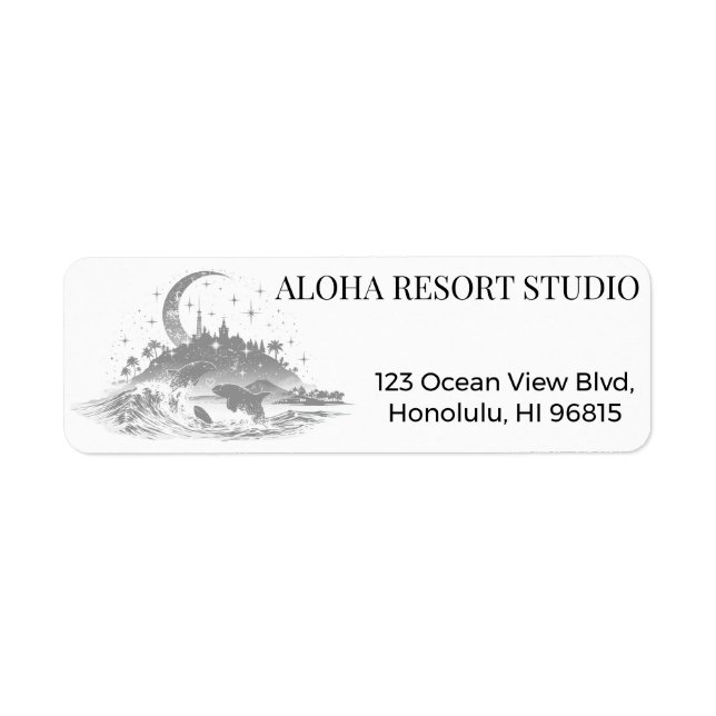 Minimalist Hawaiian Night Tropical Return  Label (Front)