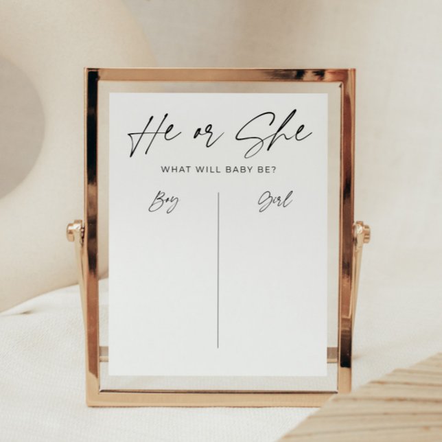 Minimalist He or She Baby Shower Sign (Creator Uploaded)