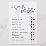 Minimalist He said she said bridal shower game Flyer<br><div class="desc">Enjoy your bridal shower with these simple and cute games. Check out our collection for more bridal shower games in the same style. Please note that these games are not editable.</div>
