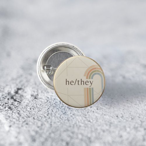 Minimalist He/They Pronoun LGBTQ Pride Pin