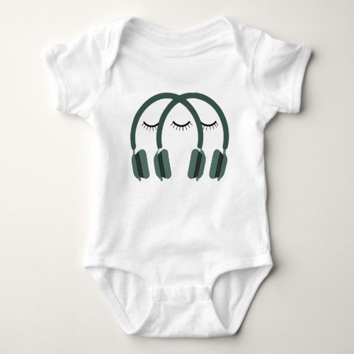 Minimalist Headphones Art Baby Bodysuit