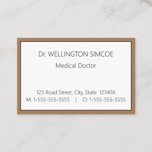 Minimalist Health Care Specialist Business Card (Front)