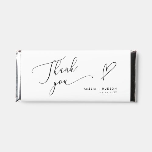 Minimalist Heart Bridal Shower Thank You Hershey Bar Favors