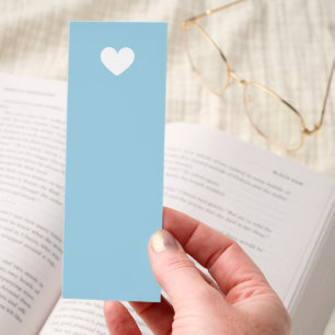 Minimalist Heart Dusty Blue Script Thank You Bookmarks