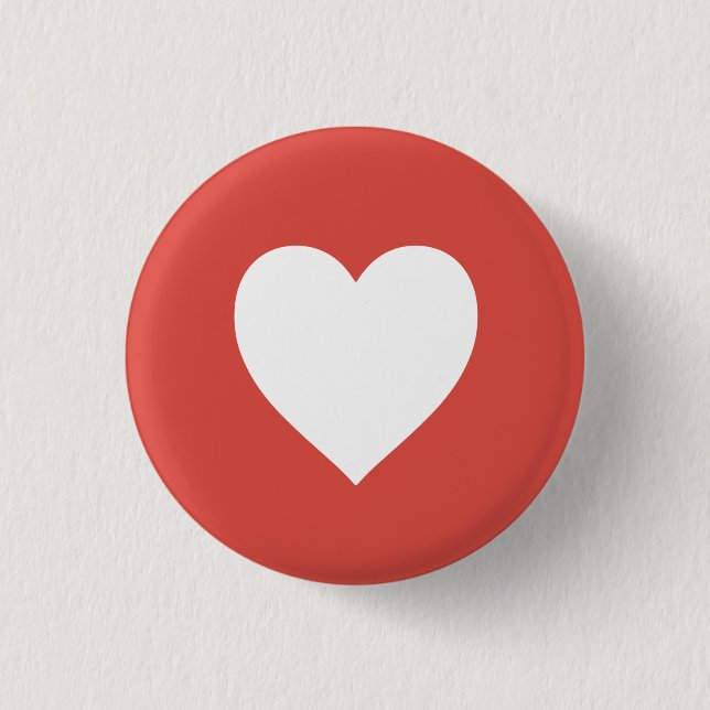 Minimalist Heart Icon – Simple Love Symbol Design Button (Front)