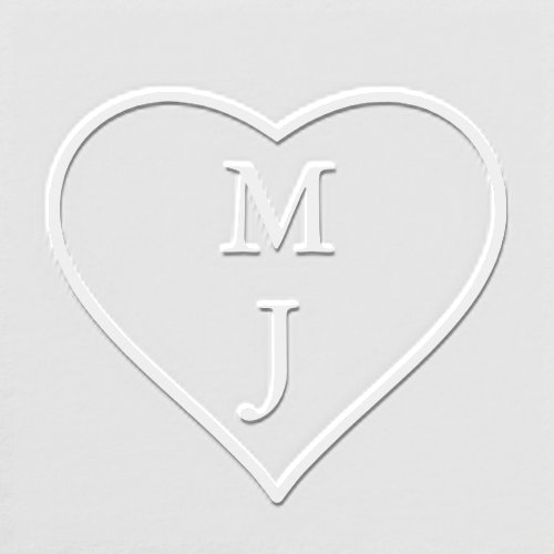 Minimalist Heart Monogram Couple Initials Wedding Embosser