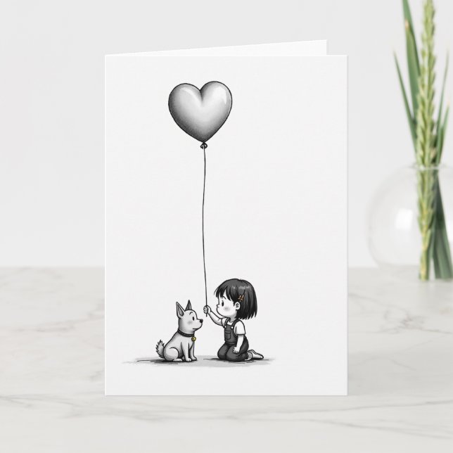 Minimalist Heart Pet Card (Front)
