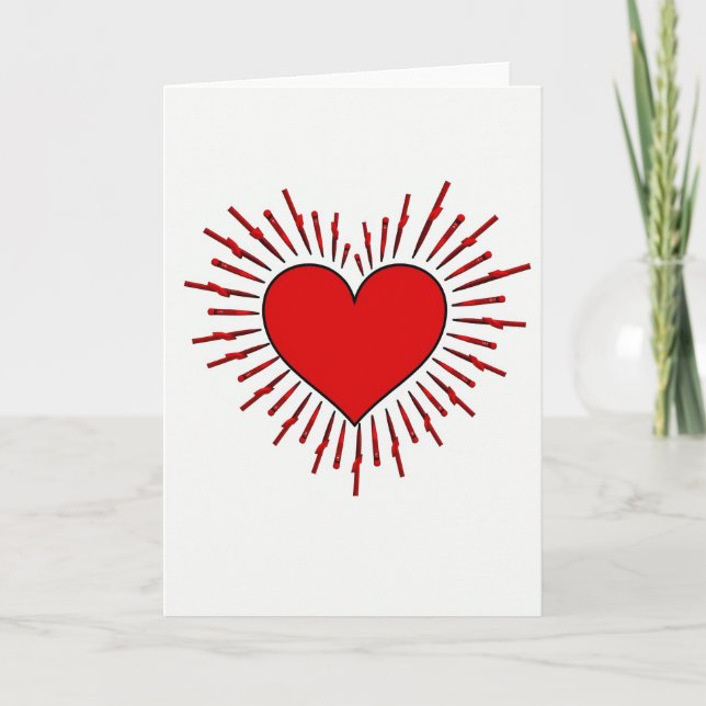 Minimalist Heart Rays Card (Front)