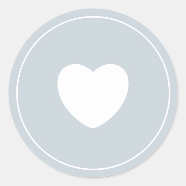 Minimalist Heart Sticker | Ocean Blue (Front)