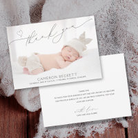 Minimalist Heart Thank You Baby Photo Birth