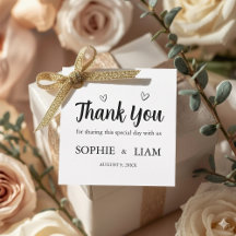 Minimalist Heart Wedding Favor Tag