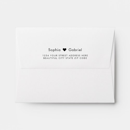 Minimalist Heart Wedding Invitation Envelope