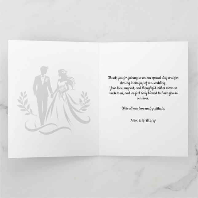 Minimalist Heart Wedding Thank You Card – Custom (Inside)