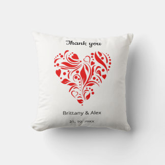 Minimalist Heart Wedding Thank You – Custom Throw Pillow