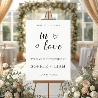 Minimalist Heart Wedding Welcome Sign